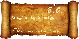 Botyánszky Orsolya névjegykártya